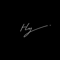 Hy Initial Handwriting Signature Monogram Logo Vector