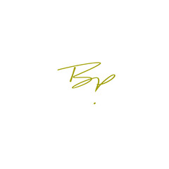 Bp Initial Handwriting Signature Monogram Logo Vector