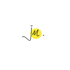 jm Initial Handwriting Signature Monogram Logo Vector