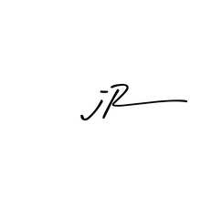 jR Initial Handwriting Signature Monogram Logo Vector