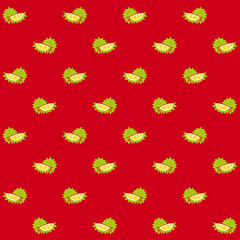 Vector Low Poly Durian Seamless Pattern