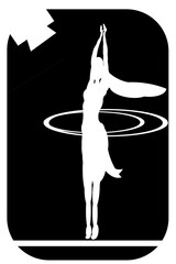 Woman dancing hula hoop illustration