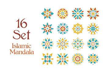 Fototapeta na wymiar Islamic Mandala Illustration Set