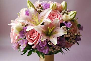 stock photo of wedding flower bouquet gift Generative AI