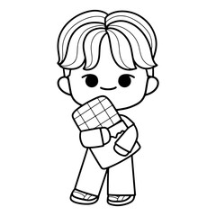 boy eating chocolate