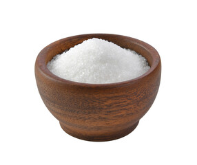 sugar in wood bowl on transparent png