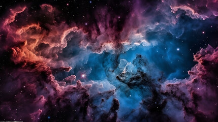 Fototapeta na wymiar Majestic view of a nebula in space, Generative AI