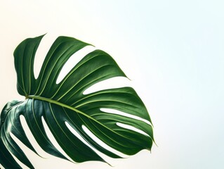 huge single leaf isolated on white background, generative ai