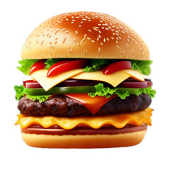 burger isolated on white background   