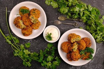 Falafel is a deep-fried ball or patty made from ground chickpeas, fava beans, or both. Falafel is a traditional Middle Eastern food, commonly served in a pita, which acts as a pocket, or wrapped. 