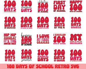 100 days of school reto svg