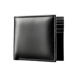 Black leather wallet white isolated background
 - obrazy, fototapety, plakaty