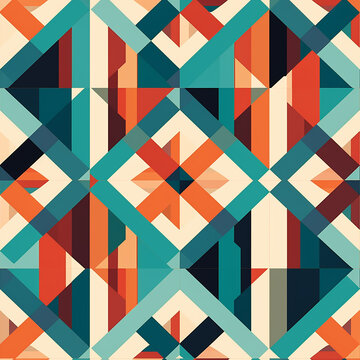 Generative AI image of geometric design tile features precise lines, symmetrical patterns, and harmonious shapes, adding modern and stylish touch to any space with its sleek and contemporary aesthetic