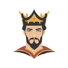 Portrait of a King wearing crown vector illustration