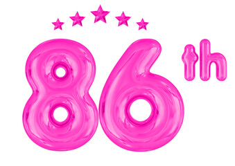86th Anniversary Pink Balloons