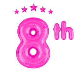 8th Anniversary Pink Balloons