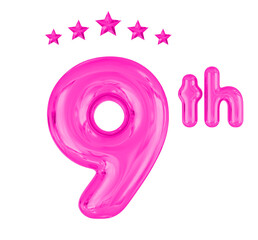 9th Anniversary Pink Balloons