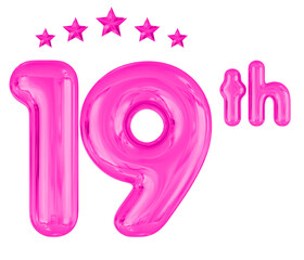19th Anniversary Pink Balloons