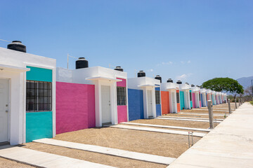 Group of small houses of social interest in mexico, infonavit, fovissste, afirme