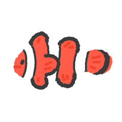 clown fish doodle cartoon