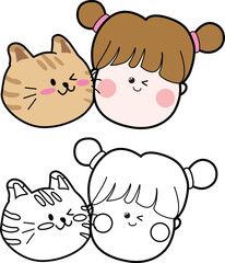 고양이와소녀- 볼키스