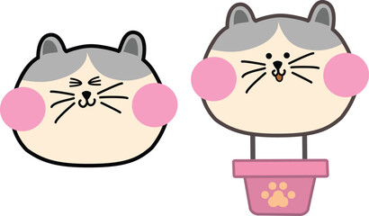 볼빨간 고양이_열기구