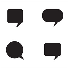 Chat icon message symbol set. Online message speech bubble social media app. Web chat sign. Talk conversation vector icon set in solid fill style.