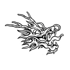 vector illustration of a dragon's head