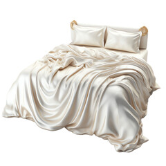 Luxurious satin bedspread in a romantic setting
 - obrazy, fototapety, plakaty
