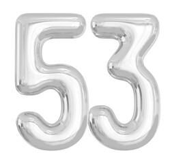 53 Silver Balloons Number 