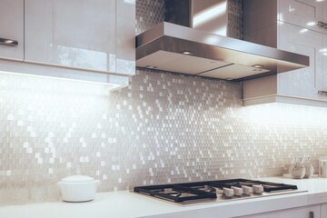Kitchen with a Built-in Stove Top Ove Generative AI - obrazy, fototapety, plakaty