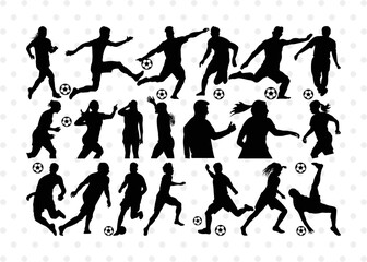 Soccer Player Silhouette, Soccer Player SVG, Soccer Svg, Soccer Player Bundle, SB00130
