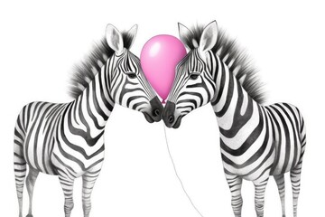 two zebras standing together in a grassy savannah Generative AI