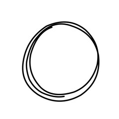 Hand drawn circle line sketch. Vector circular doodle round circle for note message sign design element