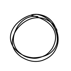 Hand drawn circle line sketch. Vector circular doodle round circle for note message sign design element