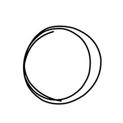 Hand drawn circle line sketch. Vector circular doodle round circle for note message sign design element