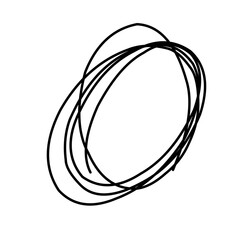 Hand drawn circle line sketch. Vector circular doodle round circle for note message sign design element