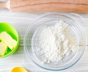 Ingredients ready for baking cookies