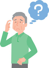 物忘れをする高齢男性