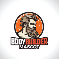 Body Builder Mascot Logo Design Muscular Men Strong Man Mascot Logo 