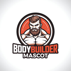 Body Builder Mascot Logo Design Muscular Men Strong Man Mascot Logo 