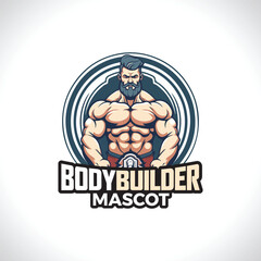 Body Builder Mascot Logo Design Muscular Men Strong Man Mascot Logo 