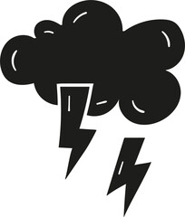 Cloud lightning hand drawn solid style