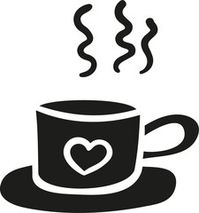Coffee love hand drawn solid style