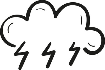 Cloud storm hand drawn outline style