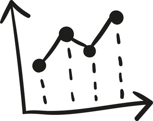 Graph hand drawn solid style