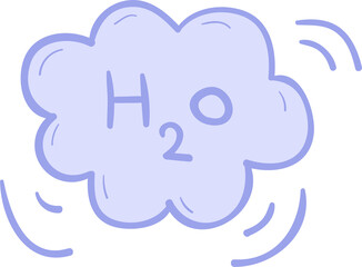 H2o hand drawn filled outline style