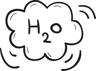 H2o hand drawn outline style