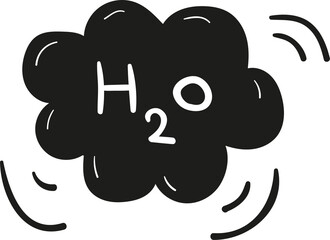 H2o hand drawn solid style