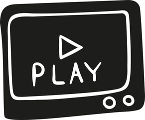 Playlist hand drawn solid style